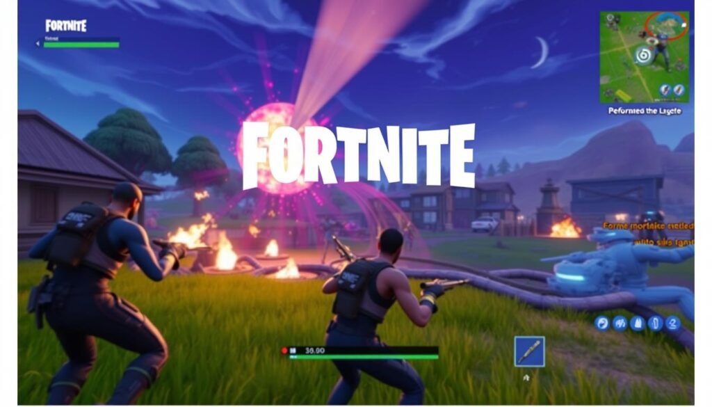 Gambar Fortnite dengan Performance Mode diaktifkan