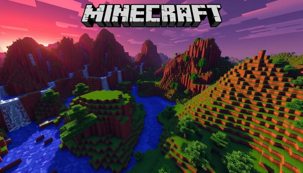 Gambar Minecraft dengan grafis yang ditingkatkan menggunakan mod OptiFine